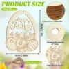 20er-Set (40 Stück) Hohle Holz-Ostereier-Rohlinge, 10 Stile Scheiben & Juteschnur für DIY-Basteleien, Hängende Ornamente & Partydekoration 4