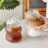 2/4/6PCS INS Glas Tasse Wärme-beständig Tumbler Drink Transparent Tee Saft Milch Kaffee Becher Hause wasser Gläser Streifen Bier Becher 5