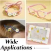 100 Stück Bienen-Blumen-Harz-Handwerk, niedliche Mini-3D-Hummel-Flatback-Ornamente für Schmuckherstellung, DIY-Gänseblümchen-Zubehör, Handydekoration 6