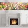 VIKAMA Oster-Tulpen-Wandteppich mit Niedlichem Hase, Blumenfeld und Ostereiern, Banner für Wohnzimmer, Sofa-Hintergrund, Raumdekoration 5