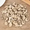 50/100 Stück Ostern Holzhandwerk Ornament Kaninchen Eier Kinder Malerei DIY Holzscheibe 2025, Frühling Ostern Party Home Tischdekoration 1