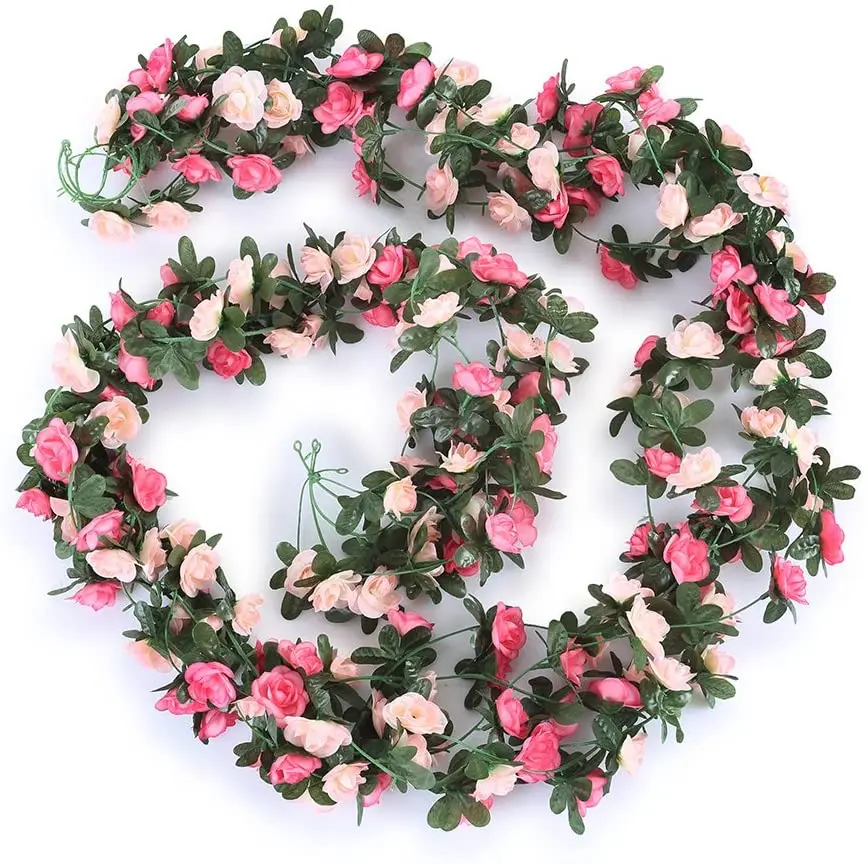 1pc 2m Rose Künstliche Blume Girlande Weiß für Hochzeit Hause Dekoration Frühling Herbst Garten Arch Decor DIY Gefälschte blumen Reben