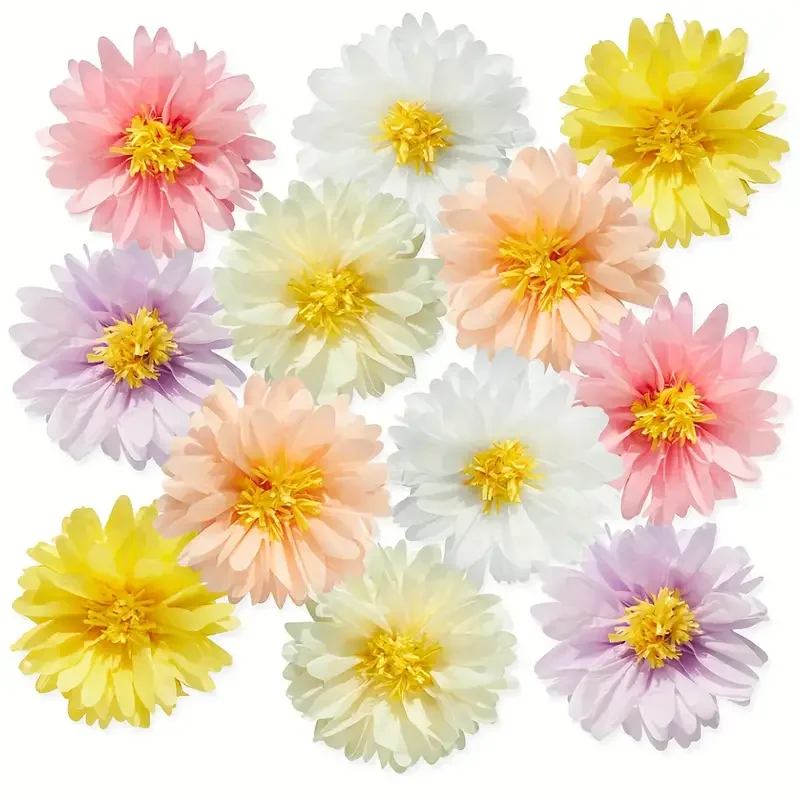 12-teiliges Gänseblümchen-Papierblumen-Set, geeignet für verschiedene Anlässe, Hochzeits- und Partydekorationen, 12 bunte Frühlingswanddekorationen, geeignet für Innen- und Außenbereiche, Ostern, Abschlussfeiern, Geburtstage, saisonale Dekorationen, festliche Dekorationen, festliche Dekorationen, festliche Dekorationen, festliche Dekorationen, leicht