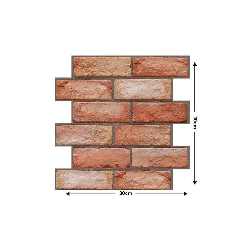 3D Imitation Ziegel Wanda uf kleber 30cm x 30cm DIY abnehmbare selbst klebende wasserdichte Tapete Wohnzimmer Küche Kunst Dekoration 6