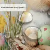 Oster-Duschvorhang, fröhliche Ostern, süßer Hase, Badezimmer-Dekor-Set mit buntem Blumenmuster, Badezimmer-Dekor-Set aus Stoff mit Stoff 4