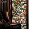 Sichtschutzfolie für Fenster, Magnolien-Fensterfolienaufkleber, nicht klebend, statisch haftende Glasaufkleber, Sonne, UV-blockierende Wärme