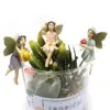 1 Set verzauberte Feengartenornamente, skurrile Blumenfeenstatuen aus Kunstharz für Topfpflanzen und Heimdekoration 5