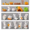 2025, Ostern, niedliche Kaninchen, Hase, Karotte, Miniaturfigur, DIY, Landschaft, Zuhause, Ornament, Topfkuchen, Tierdekoration, Zubehör