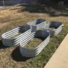 [Gegalvanisiertes Hochbeet für den Garten] 1er-Pack Land Guard verzinktes Hochbeet-Set – ovale große Pflanzgefäß-Gartenboxen aus Metall für 1