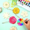 10 Stück Frühlingsblume zum Aufhängen, Ornament, Rose, Sonnenblume, Holzanhänger für Frühling, Heimdekoration, DIY, Malerei, Geschenke, Verpackung 5