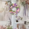 Künstlicher Blumenkranz, Sommer-Blumenkränze für die Haustür, elegante Dekoration für Außenwand, Fenster, Festival, Party, Hochzeit 2
