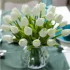 5–30 Stück Premium-Kunstblumen aus Tulpen, fühlen sich echt an, Tulpenstrauß, dekorativ für Hochzeit, Zuhause, Party, Weihnachten, Süßigkeiten, Geburtstag 2