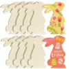 10 teile/satz Unvollendete Holz Osterhase Kaninchen Ornament Kinder DIY Holz Malerei Graffiti Holz Handwerk Kinder Ostern Party Geschenk 2