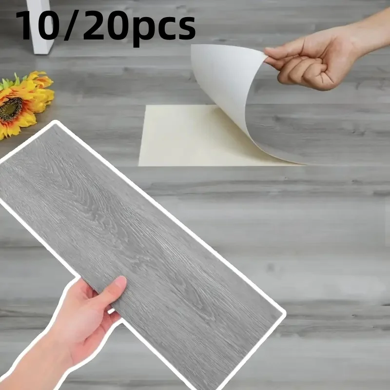 10/20 Stück 40 x 15 cm selbstklebende Bodenaufkleber DIY Holzmaserung Wandaufkleber wasserdicht hitzebeständig Nachahmung von Wandfliesen