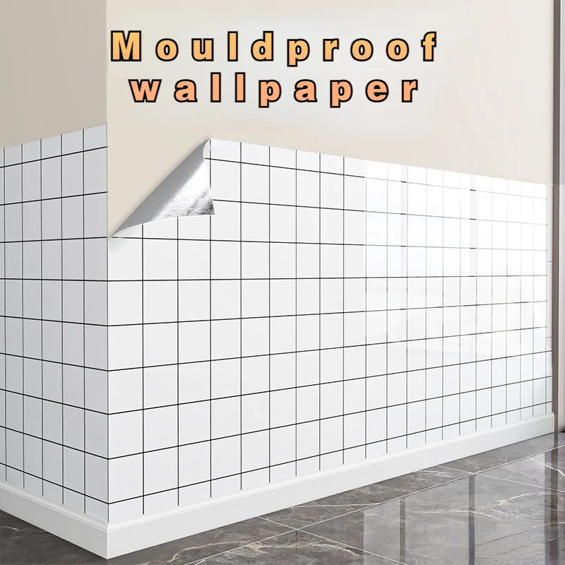 Moderne Wohnzimmer selbstklebende Tapete schimmelfest Wandaufkleber Nachahmung Keramikfliesen Muster wasserdichte Tapete