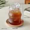 2/4/6PCS INS Glas Tasse Wärme-beständig Tumbler Drink Transparent Tee Saft Milch Kaffee Becher Hause wasser Gläser Streifen Bier Becher 3