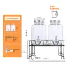 3,8L Doppel-Getränkespender-Set mit Metallständer, Auslaufsichere Zapfhähne, Glas-Getränkespender für Partys, Grillabende & Hochzeiten 2