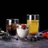 2/4/6Pc Doppel Wand Hohe Borosilikatglas Becher Hitzebeständige Tee Milch Saft Kaffee Wasser Tasse bar Drink Geschenk Kreativität Set 2