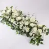 100 cm Luxus Weiße Rose Künstliche Blume Reihe Hochzeit Tischdekoration Blumen Hintergrund Wand Bögen Dekor Party Bühne Floral