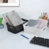 Aufbewahrungskorb für Bürobedarf, Aufbewahrungskorb mit Griff, Aufbewahrung für Schreibwaren/Dokumente/Notizbücher, Schreibtisch-/Schubladenorganizer, Kunststoff-Aufbewahrungskorb mit Deckel, geeignet für die Aufbewahr 6