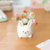 Frühlingshase-Dekor, niedliches weißes Kaninchen, künstliche Blumen, Topfornamente, Zuhause, Zimmer, Büro, Fensterbank, Kunst, Ostern, Dekor, Foto-Requisiten, Geschenk 6
