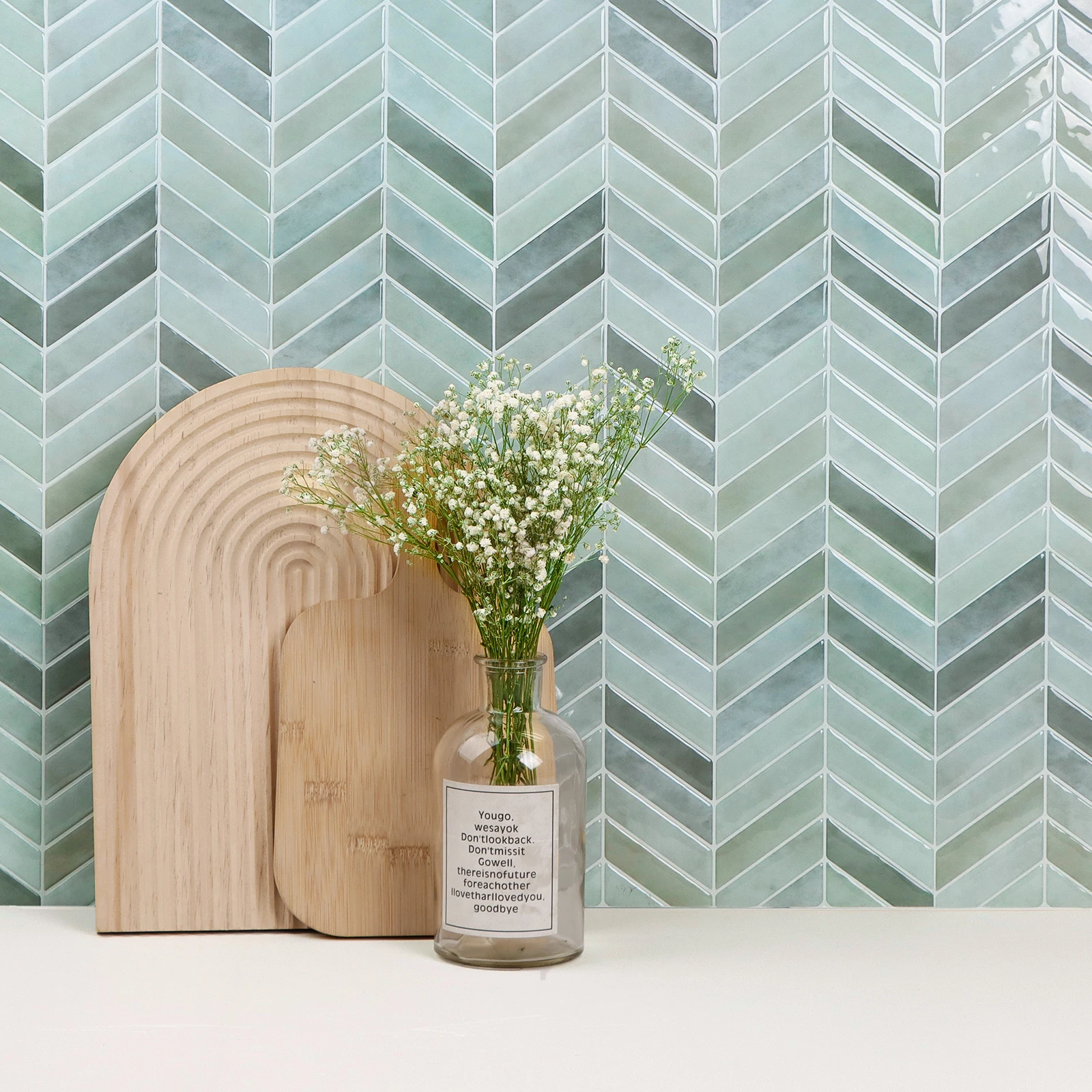 5 Blatt wasserfeste Wandfliesen zum Abziehen und Aufkleben, 25,4 x 25,4 cm, für Küche und Badezimmer 4