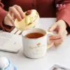 Für Sanrio Hello Kitty Cinnamoroll Melody Keramiktasse Wasserbecher mit 3D-Puppendeckel Kinder Zuhause Frühstück Milch Saftbecher Kaffeetasse 1