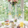 Buntes DIY Frühlingsblumen-Geburtstagsbanner für Kinder, Klassenzimmerdekoration, langes Blatt-Blumen-Happy-Birthday-Party-Hintergrundbild 6