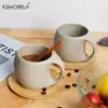 1/2 Stück Keramik-Kaffeetassen mit künstlerisch gesprenkeltem Design – wiederverwendbare und recycelbare Tassen für Latte, Cappuccino, Tee und Espresso 5