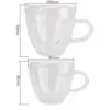180 ml/240 ml Herz Liebe Geformt Tee Bier Becher Saft Tasse Kaffee Tassen Becher Geschenk Doppel Schicht glas Becher Wärme-Wider Drink 6
