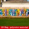VIKAMA Buntes Osterbanner, Wandteppich, niedlicher Hase, Osterei, Zaun, dekoratives Tuch, für den Außenbereich, Hof, Veranda, Party 1