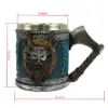 Wikinger-Axt Bierkrug Mittelalterlicher Piratenstil Edelstahl Kaffeetasse Tankard Trinkgefäß für Zuhause Bar Party Geschenkidee 5