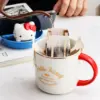 Für Sanrio Hello Kitty Cinnamoroll Melody Keramiktasse Wasserbecher mit 3D-Puppendeckel Kinder Zuhause Frühstück Milch Saftbecher Kaffeetasse 2