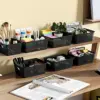 Aufbewahrungskorb für Bürobedarf, Aufbewahrungskorb mit Griff, Aufbewahrung für Schreibwaren/Dokumente/Notizbücher, Schreibtisch-/Schubladenorganizer, Kunststoff-Aufbewahrungskorb mit Deckel, geeignet für die Aufbewahr 2