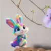 1–12 Stück Boho-Osterhasen-Dekoration, bunte flache 2D-Holzanhänger, fertig zum Aufhängen. Perfekt für Zuhause, Party und Geschenke. 5