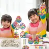 Malset DIY 3D Ostereier Kinder Holzhandwerk Kreatives Kunstset Pädagogische Aktivität Urlaub Projekt Dekorherstellung 2