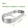 [Gegalvanisiertes Hochbeet für den Garten] 1er-Pack Land Guard verzinktes Hochbeet-Set – ovale große Pflanzgefäß-Gartenboxen aus Metall für 3
