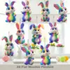 1–12 Stück Boho-Osterhasen-Dekoration, bunte flache 2D-Holzanhänger, fertig zum Aufhängen. Perfekt für Zuhause, Party und Geschenke. 1