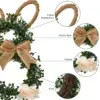 Osterhase Kranz Rattan Kranz Frühling Tür Dekor Floral Künstliche Pflanze Blume Wand Fenster Hängen Hausgarten Ornament 6