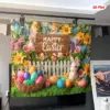 VIKAMA Niedliches Kaninchen-Osterei-Thema-Hintergrundbanner für draußen, drinnen, Wohnzimmer, Schlafzimmer, Büro, Heimdekoration 4