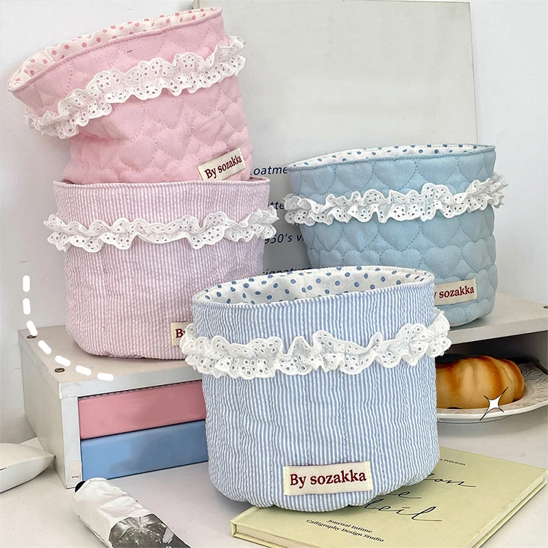 Trendiger Aufbewahrungskorb, Niedlicher Faltbarer Runder Stoff-Desktop-Aufbewahrungsbox, Boho Kleiner Stoff-Aufbewahrungskorb Organizer Wohndekor 4