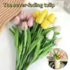 5–30 Stück Premium-Kunstblumen aus Tulpen, fühlen sich echt an, Tulpenstrauß, dekorativ für Hochzeit, Zuhause, Party, Weihnachten, Süßigkeiten, Geburtstag 6