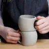 1/2 Stück Keramik-Kaffeetassen mit künstlerisch gesprenkeltem Design – wiederverwendbare und recycelbare Tassen für Latte, Cappuccino, Tee und Espresso 2