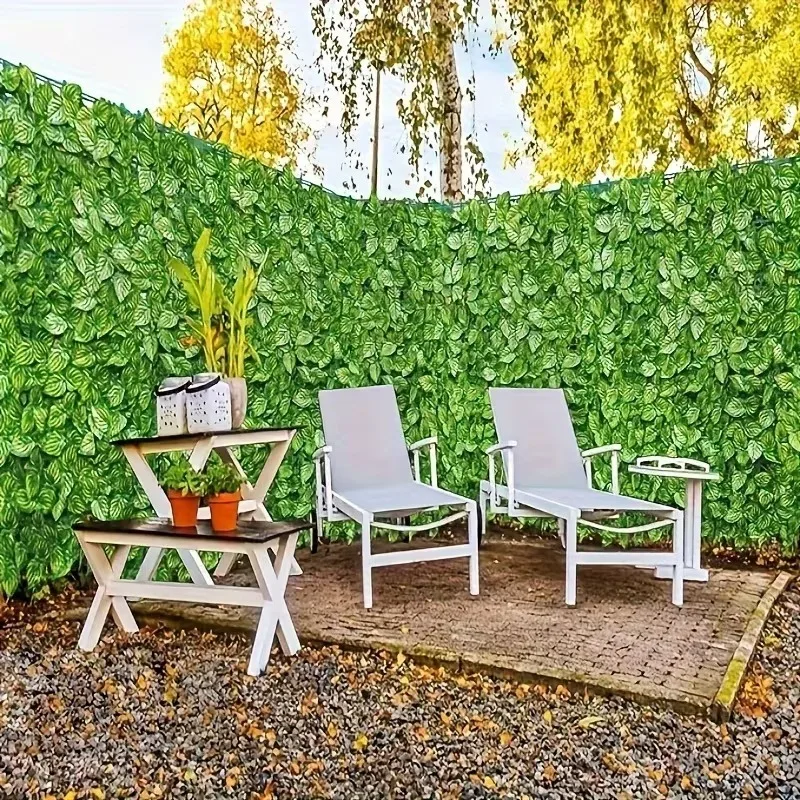50 x 100 cm, realistischer künstlicher Efeu-Zaun, grüne Blattrebe, Sichtschutzwand, dekorative Pflanzen für Garten, Terrasse, Außenbereich 4