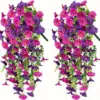 1/10PCS Künstliche Morning Glory Hängende Blumen Gefälschte Blume Outdoor Home Garten Wand Hängen Petunias Pflanzen Hochzeit Dekoration 2