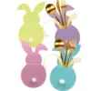4 Stücke Messer Gabeln Kaninchen Kaninchen Taschen Bunte Vlies Tasche für Frohe Ostern Home Party Decor Messer Gabeln Halter Kinder Geschenke 3
