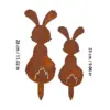 [2D Flach] 2 Stück Rustikale Gusseisen Hasen Gartenstecker - Rostmetall Hasen-Skulpturen Geeignet für Ostern, Frühling, Outdoor/Deko 3