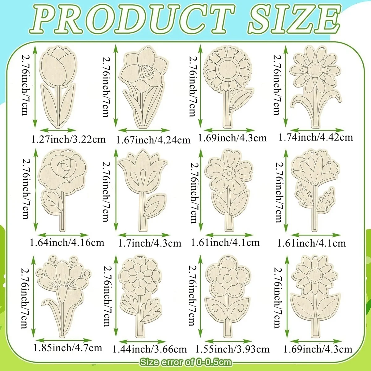 10 stücke Frühlings blume hängen Ornament Rose Sonnenblume Holz anhänger für Frühling Haupt dekorationen DIY Malerei Geschenke Verpackung 3