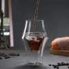 YWDL Neuer Kreativer Doppelwandiger Glasbecher Espresso-Kaffeetasse Verbrühungssicherer Milch-Party-Brandy-Wein-Teetasse 120/250/335ml 2