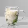 350 ml Kreative Doppel Wand Kaffee Becher Getrocknete Blume Füllstoff Glas Tasse Hohe Borosilikatglas Tasse Hitzebeständige Tee Kaffee becher 4